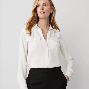 Elegant Ann Taylor Cream Blouse
